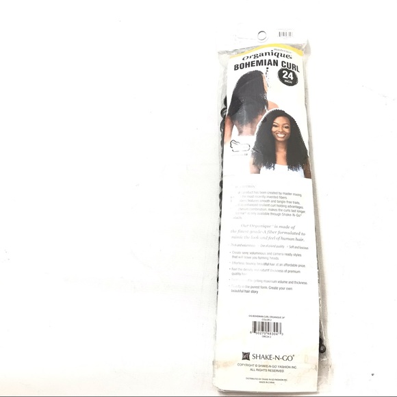 24” Bohemian Curl SHAKE N GO Synthetic Color 2 Black New - Picture 2 of 7